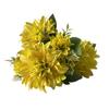 Dahlia Rose Daisy Artificial Flowers Green Leaves Multicolor Simulation Flower Silk Petals DIY Faux Flower Room Decoration