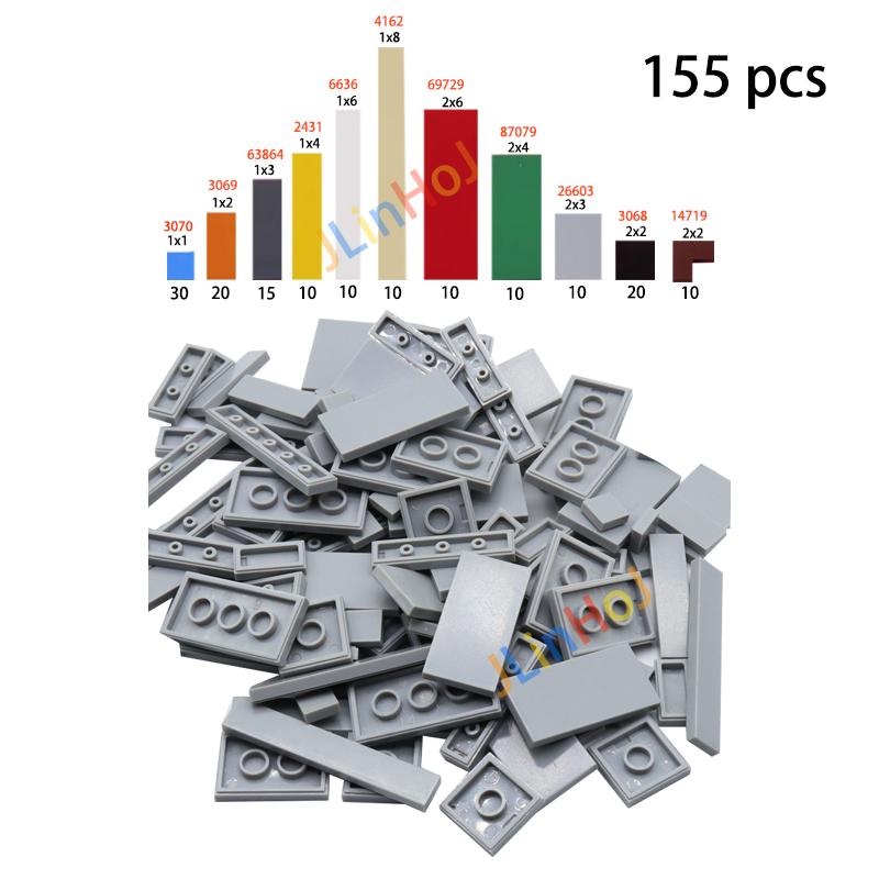 

155PCSDIY compatible with 2431 3068 smooth thin building blocks, multi-color accessories, bulk character puzzle children s toys