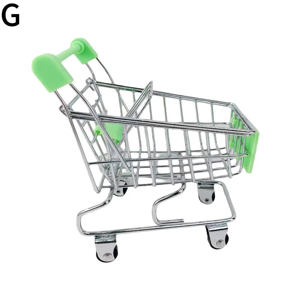 

Mini Metal Shopping Cart Toy For Kids Creative Pretend Play Supermarket Trolley Realistic Doll Stroller For Boys & Girls E3W1