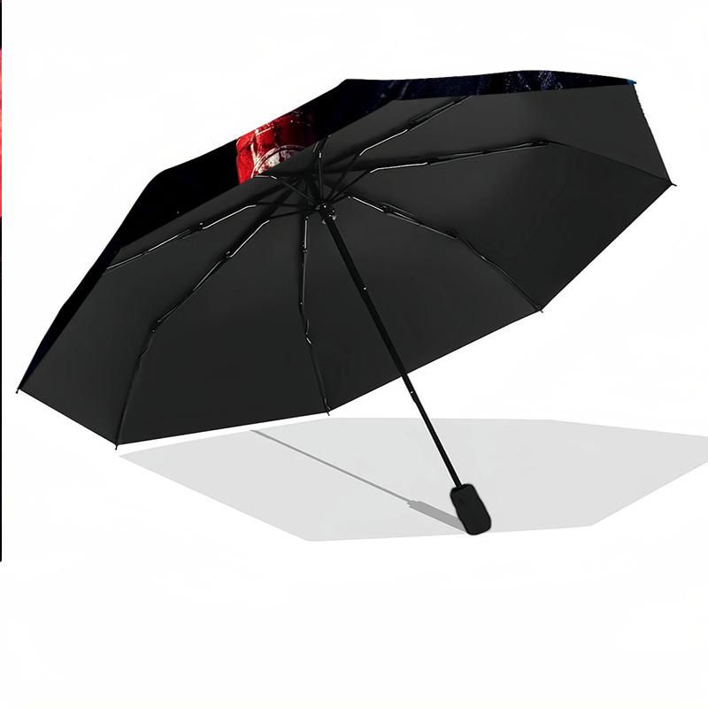 Custom Text Automatic 8 Bone Umbrella, Portable Sun Rain Protection UmbrellaSaw Billy the Puppet