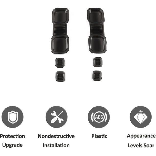 ABS Black Rear Tail Light Lens Taillight Kit Fit for Land Rover Defender 90 110 130 2020-2024 Car Exterior Taillight Protection Cover Accessories