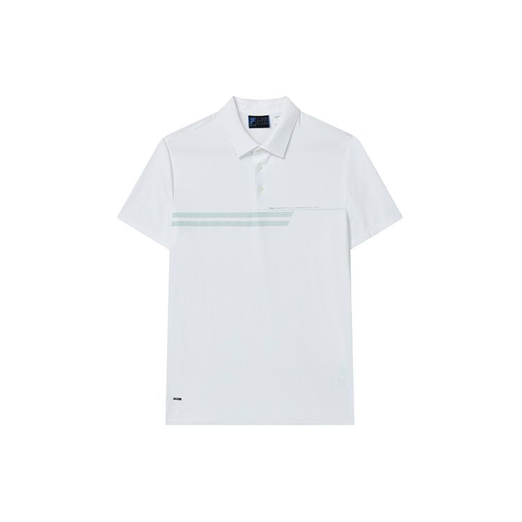 Fila Minimalist Commuter Color Block Letter Knit Short Sleeve Polo Shirt Men Polo Shirts Standard-White F11M232114F-WT