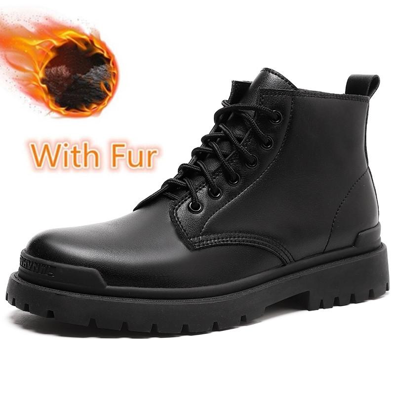 Newest Men Leather Boots Winter Shoes Men Cowhide Motorcycle Designer Outdoors Ankle Boots For Man Military Tactical Big Size 38-47