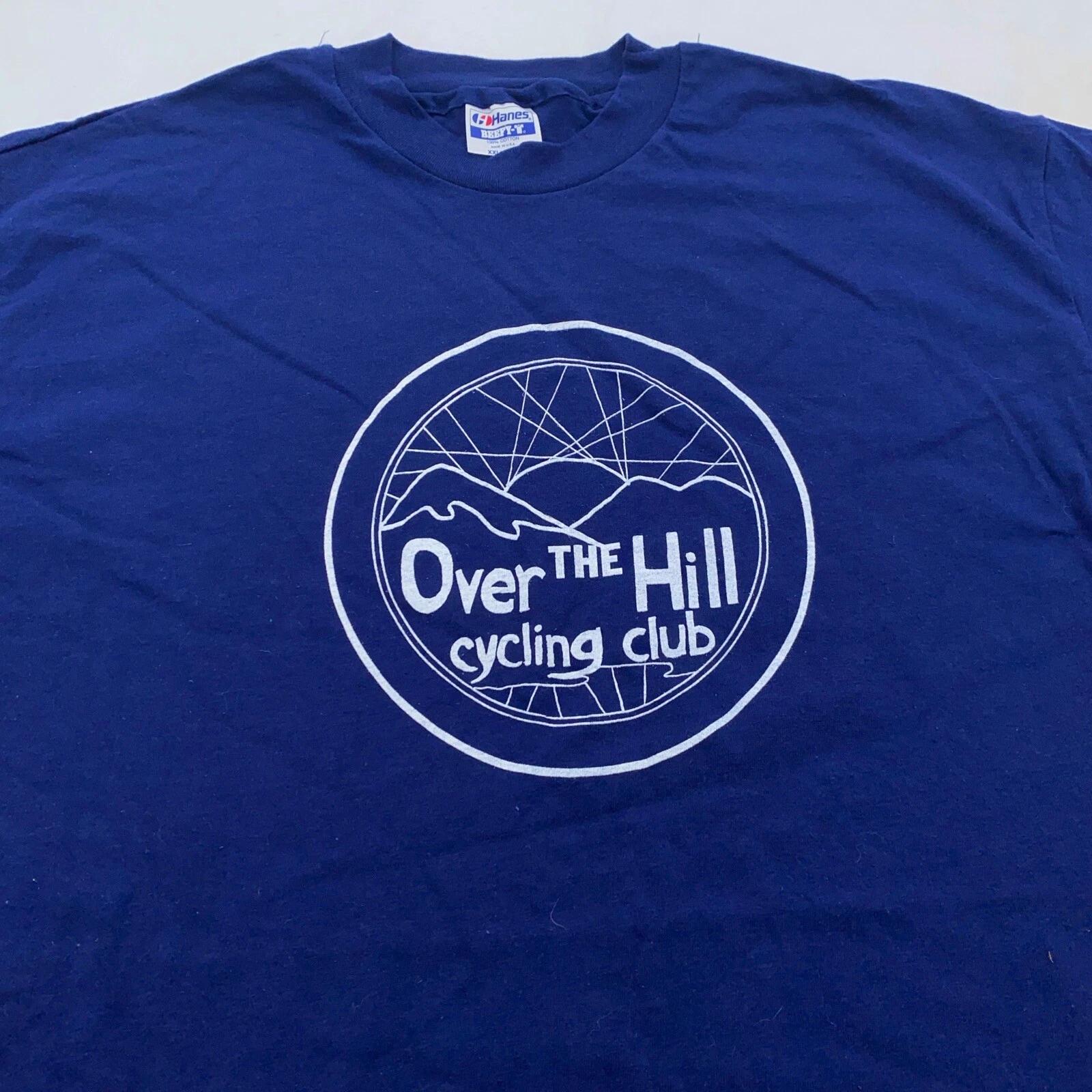 vtg 90s OVER THE HILL CYCLING CLUB T-Shirt L/XL bicycle bike old 4XL