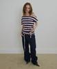 SCULPTOR Button Stripe Tee Pink