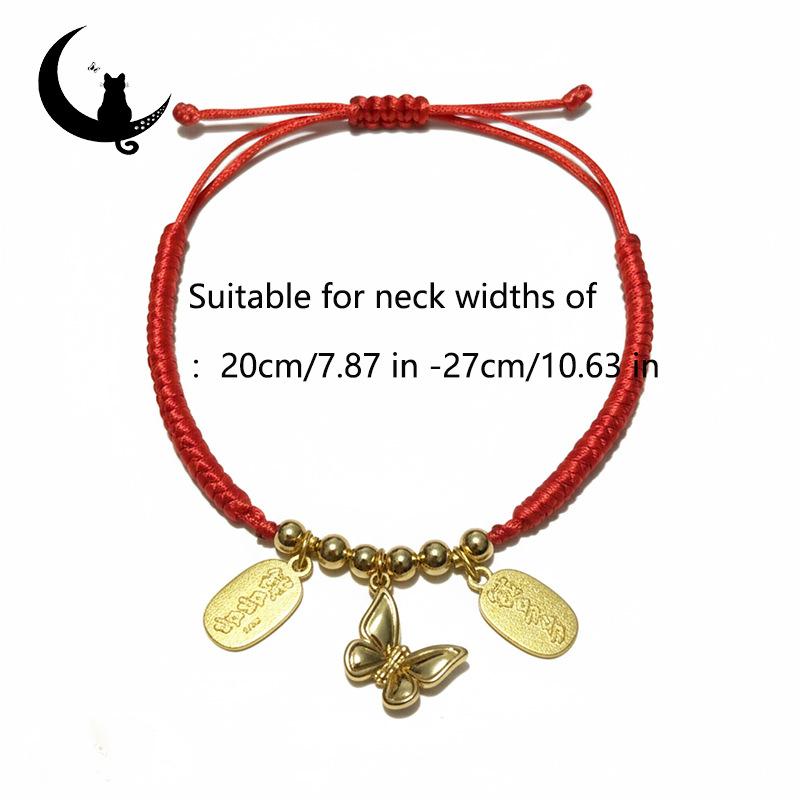 New pet collar, a festive and auspicious necklace for cats and dogs, adjustable for small breeds
