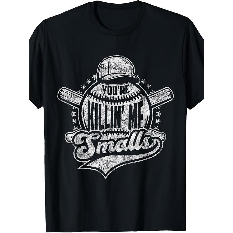 European Sizes You're Killin Me Vintage Baseball Men's T-Shirt | Black Retro Graphic Tee with Distressed Lettering & Baseball Design, Regular Fit