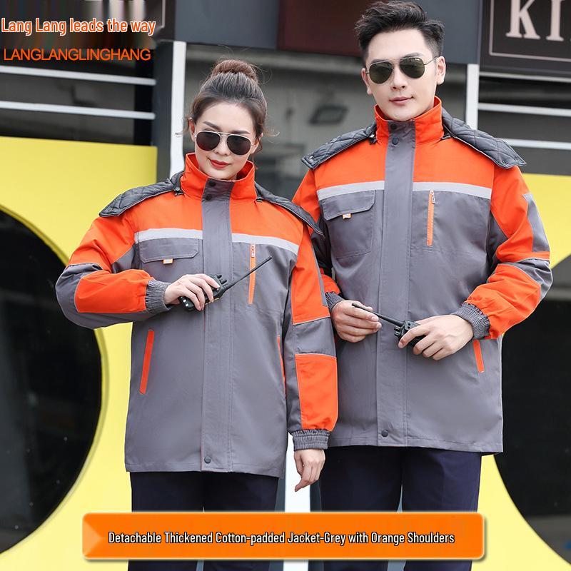 Winter Workwear Cotton Padded Jacket: Cold-Proof, Reflective, Warm Protection for Freezer Storage