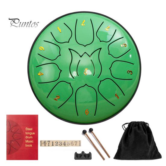 Steel Tongue Drum Set Ethereal Drum with Bag Sticks Music Book Drum Holder Sound Healing Hand Drum for Meditation Yoga Chakra Music Therapy