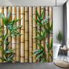 Green Bamboo Shower Curtain Zen Meditation Nature Botanical Polyester Fabric Shower Curtains Bathroom Decor with Hooks