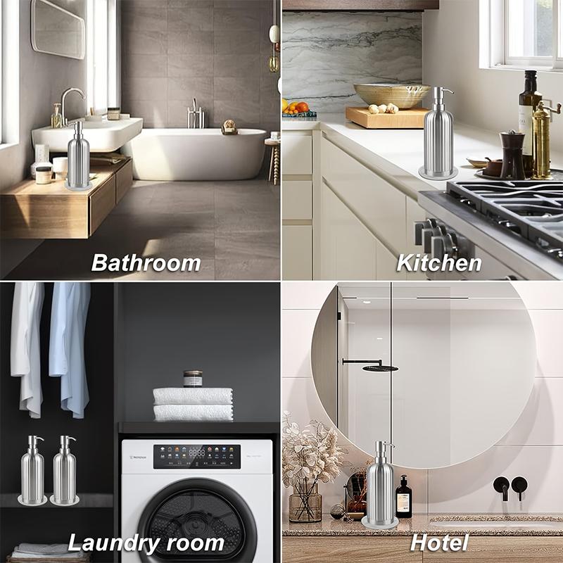 1 Stück Lotionflasche Multifunktional Korrosionsbeständig Aufbewahrung Langlebig Hotels Edelstahl Praktisch Robust Zuhause Badezimmer 500ML