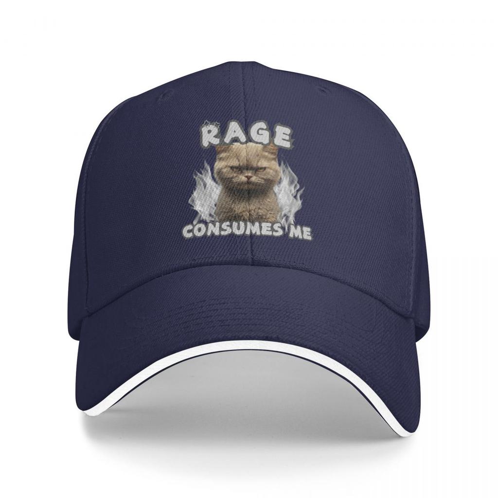 Baseball Caps Rage Consumes Me Absurd Cat Meme Funny Casquette FeUnisex Unisex Outdoor Spring Hats
