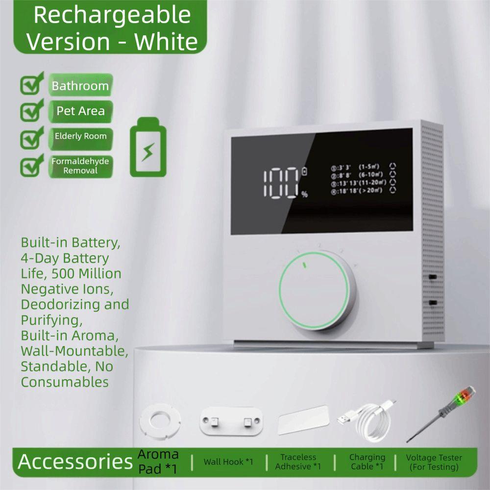 Mini Odor Eliminator USB Rechargeable Negative Ion Generator Smart Air Freshener Bedroom