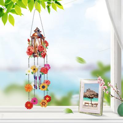 DIY Butterfly Diamond Art Sun Catchers Double Side Wind Chime Diamond Painting Dots Pendant Bird for Garden Window Decor
