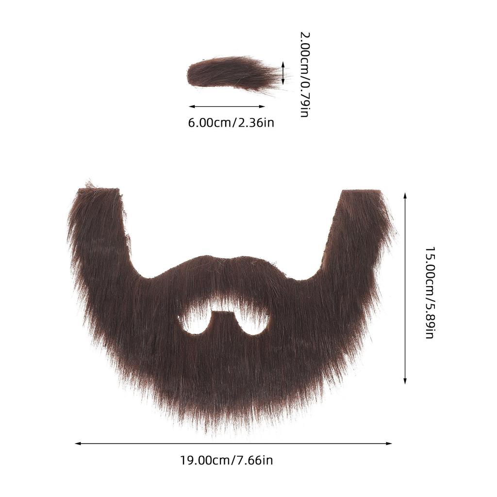 1Set Fake Beard Prop Simulation False Eyebrow Cosplay Mustache Party Photo Performance Decoration Costume Accessory
