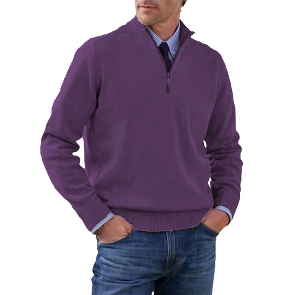 Men's  Big   Size  Knitting   Zipper  Keep   Warm  Base  Layer  Shirt  Sweater