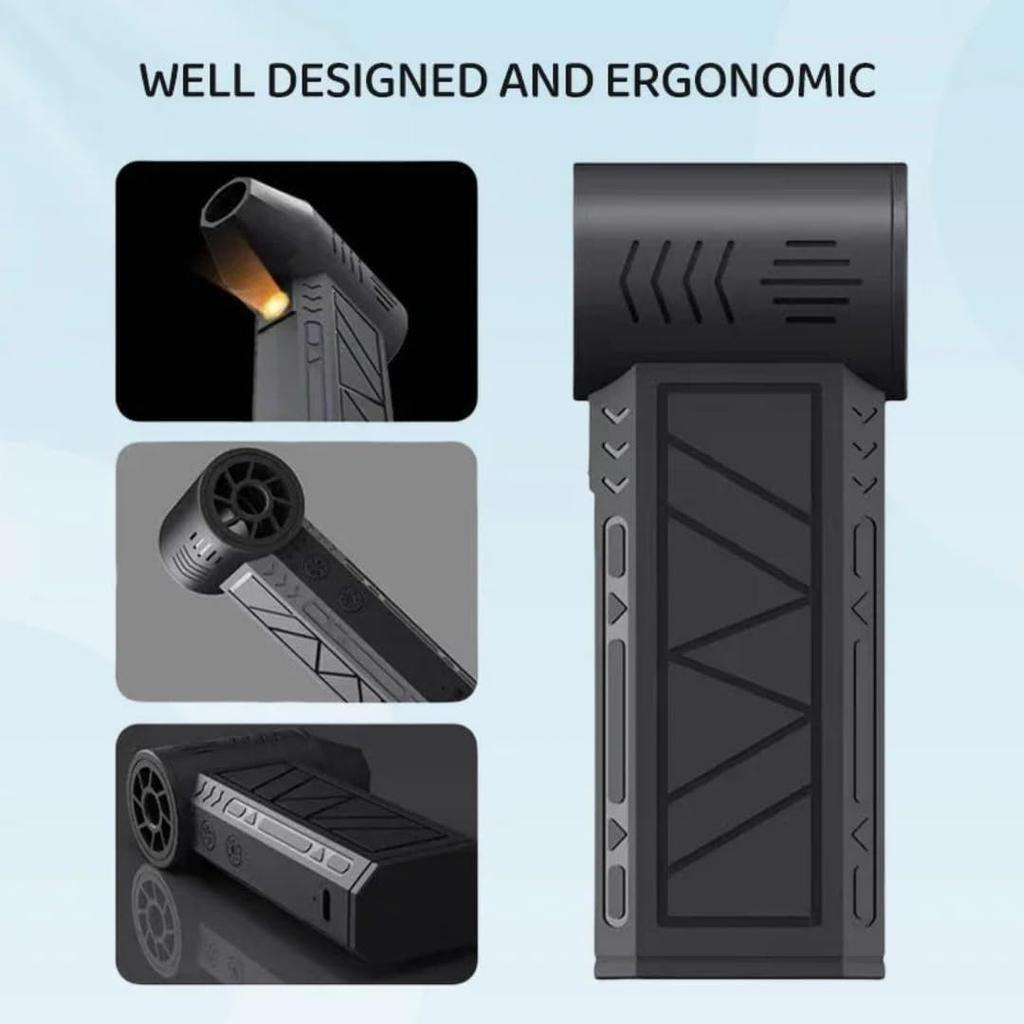 Brushless Mini LED Turbo Air Blower 130,000 RPM Portable Handheld Snow Removal Tool for Cars & Driveways, 4 Gear Adjustable Super Power Turbo Breeze