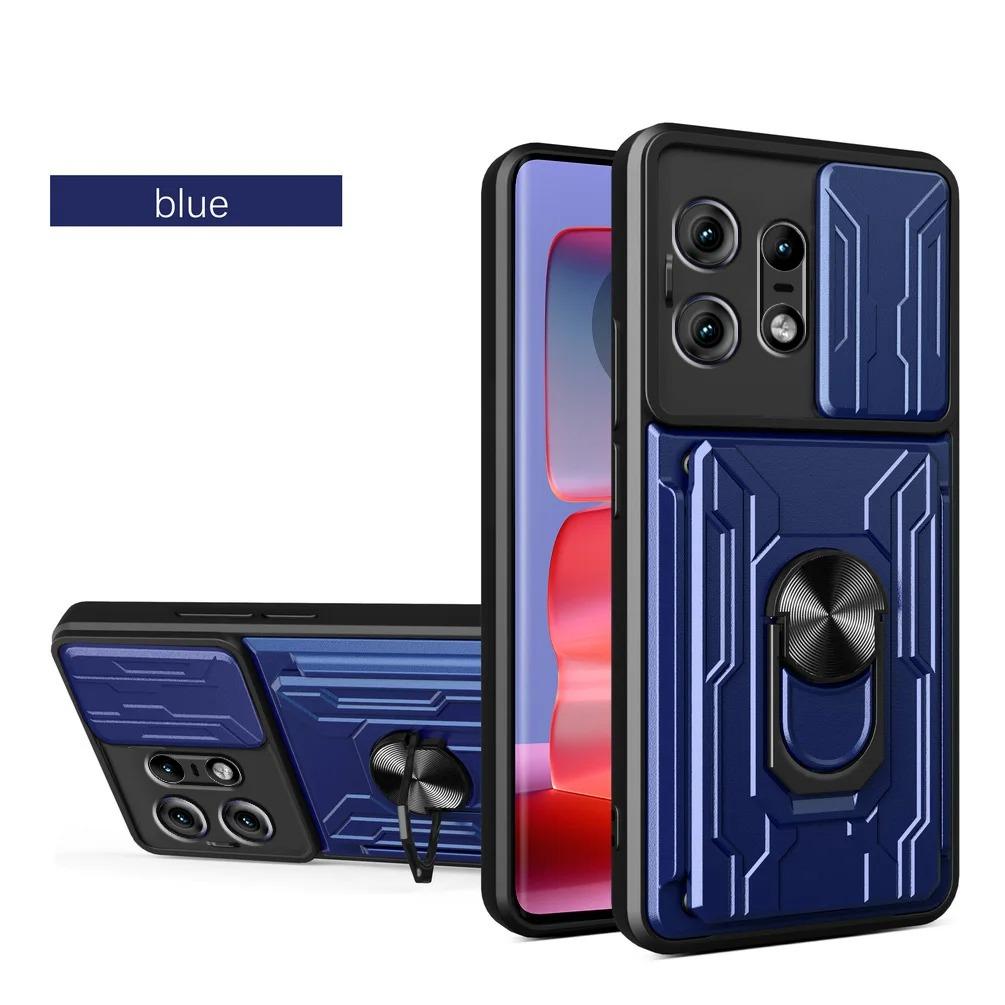 

For Motorola Edge 50 Pro Moto Edge 40 Neo Case Cover With Card Pocket Ring Magnetic Shockproof Fundas Coque Moto Edge 40