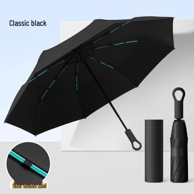 Compact Auto Folding Umbrella with Sun Protection, Portable with Ring Buckle, Suitable for All Weather
