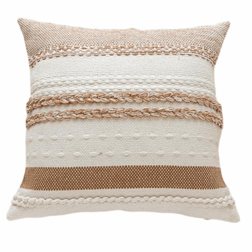 18x18 Inch Boho Throw Pillow Covers Striped Pattern Bohemian Style Large Throw Pillows Textured Design