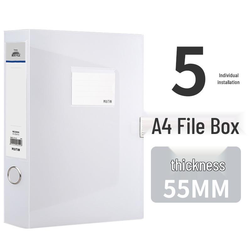 Set of 10 A4 Transparent Plastic File Storage Boxes, 55mm Thick, for Home or Office Use