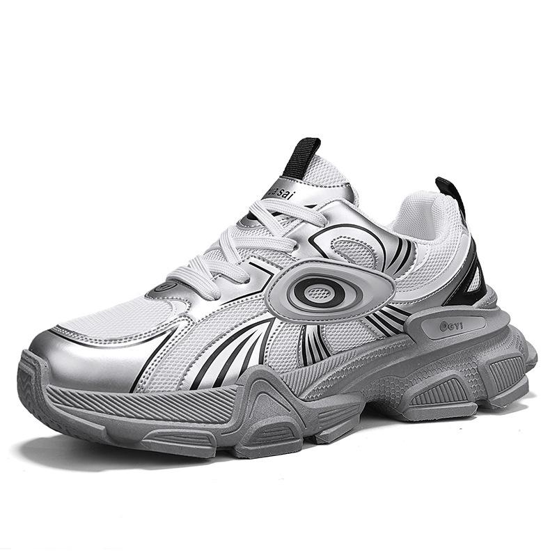 

Осенние новые мужские туфли на низкой платформе для пап, универсальные повседневные спортивные туфли для студентов, сетчатые дышащие мужские туфли для прямой трансляции 44