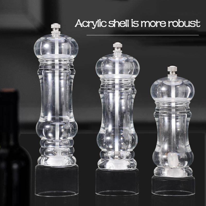 6/7/8 tum Pepparkvarn - Akryl Salt- och Pepparströare Justerbar Grovlek Med Keramisk Rotor Köksredskap