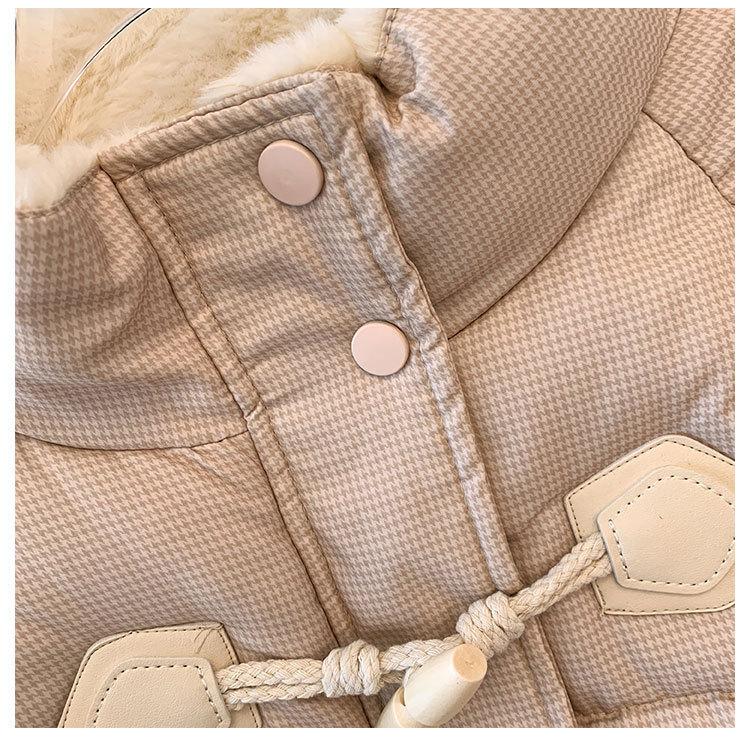 Women Jacket Cow Horn Buckle Bread Clothing Winter Thickened Warm Cotton Women Short Loose Cotton Comfortable and Youthful Women Outerwears Coats