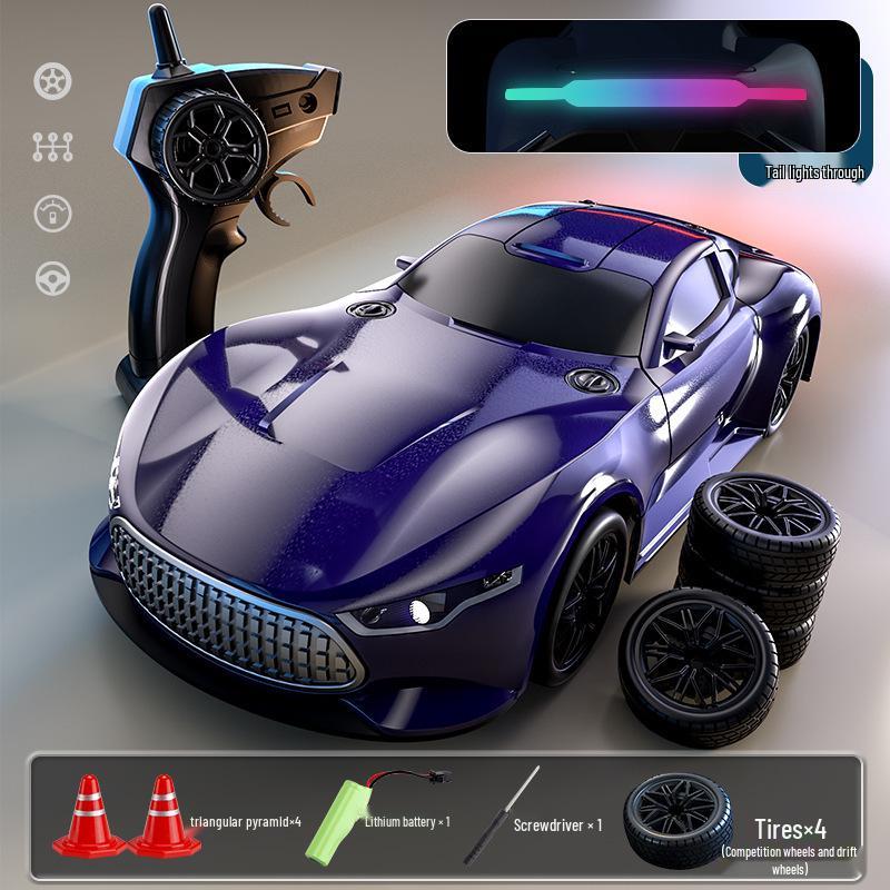 High-Speed RC Racing Van: 4WD, Drift, Rechargeable, Lights, Replaceable Tires, Off-Road Toy for Kids