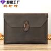 Marunte Leer Heren Clutch Tas Hoge Kwaliteit Toplaag Koeienhuid Bestand IPad Platte Opbergruimte