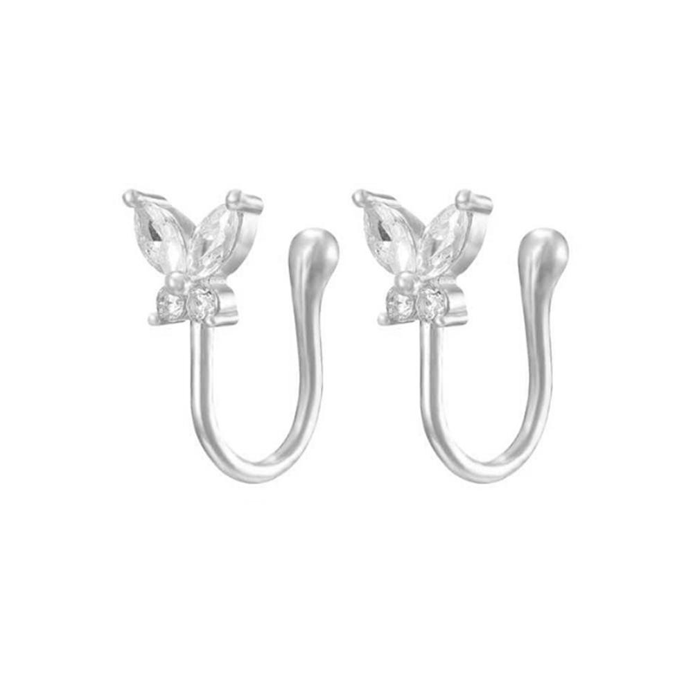 New Design Gold Color Moon Star Minimal Drop Earrings For Women Small Crystal Chain Butterfly Piercing Earring Korean Jewelry