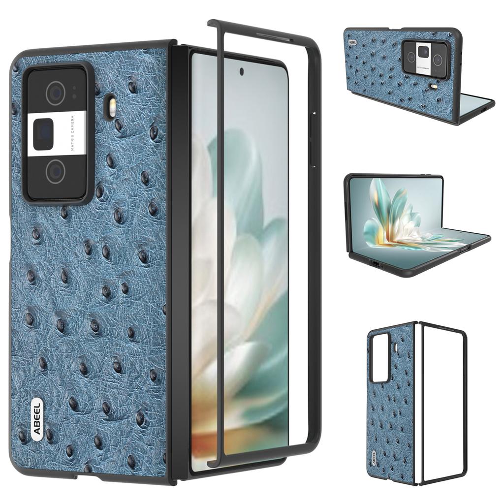 For Honor Magic Vs3 5G Case Ostrich Texture Genuine Cow Leather+PC Cover