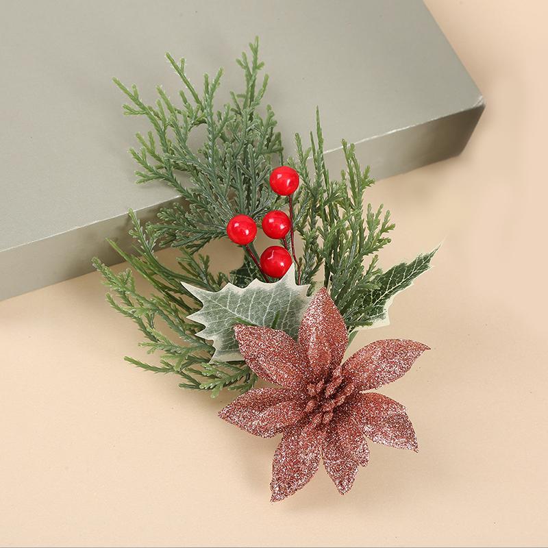 

1шт подвеска реквизит Рождество Рождество сосновые иглы красные фруктовые ветки рождественская коробка украшения искусственные растения рождественская елка 1pc