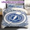 Ice Hockey Logo Pattern Bedding Quilt Set Quilt Cover Pillowcase Home Decoration Birthday Gift (1*duvet cover+ 2*pillowcase, without core)