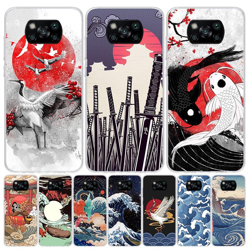 Japanese Pub Wave Anime Arrived Case Phone Cover for Xiaomi Poco X3 Nfc X5 X6 X7 X4 Gt F6 F5 Pro F4 F3 M5S M5 M4 M3 5G Trend Fun