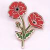 Broche Insigne de Revers Jour Commémoratif Émail Plante Fleur pour Décoration de Vêtements de Sac à Dos