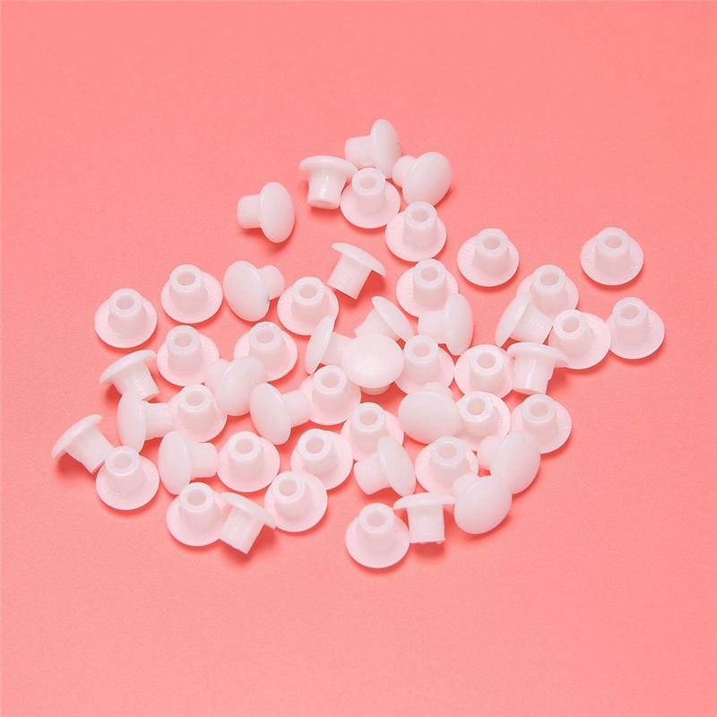 A84X-Plastic Round Shaped Cover Screw Cap Lid White 300Pcs For 5Mm Dia Hole