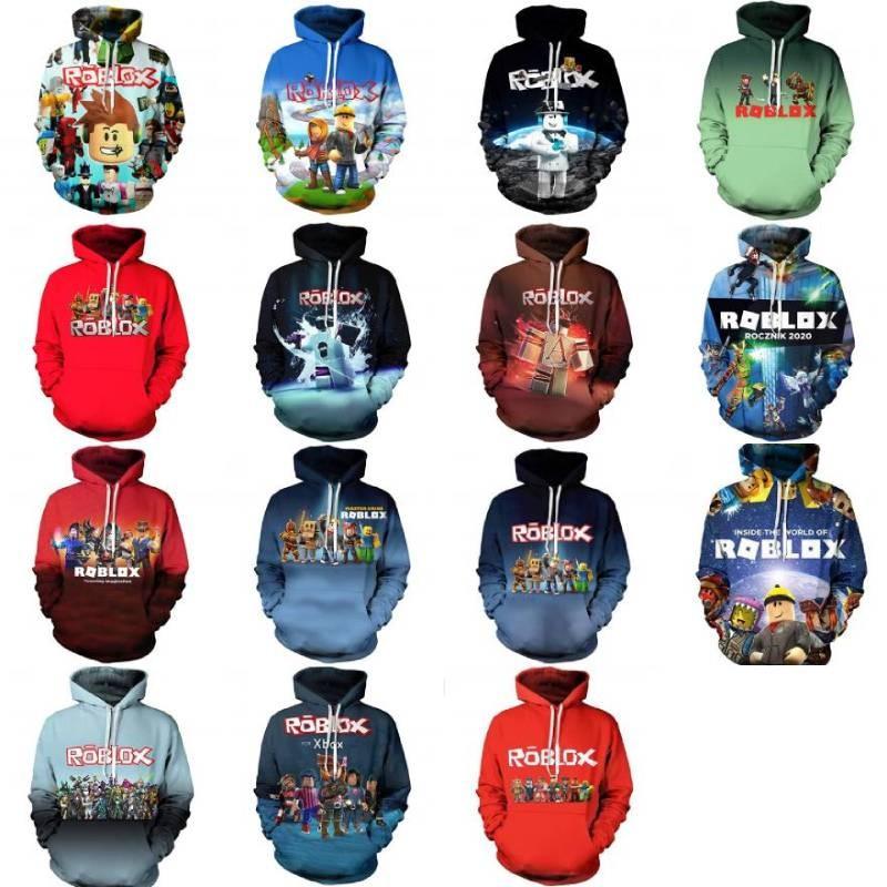 Trendy Roblox Youth Hooded Sweatshirt With Digital Print For Stylish Kids In Various Colors