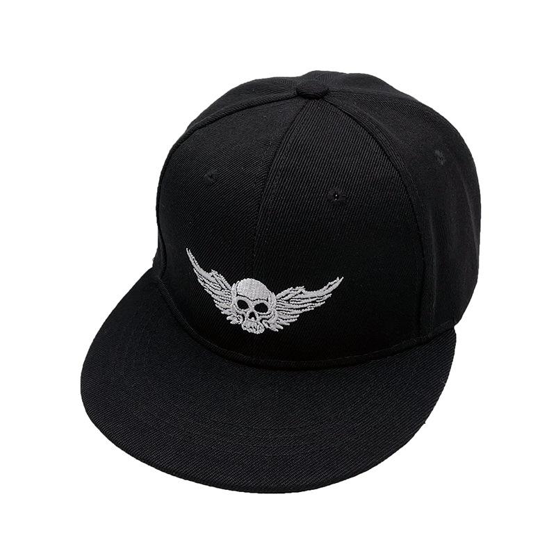 Skull Wings Embroidery Fashion Baseball Cap Men'S And Women'S Flat Street Dance Hip Hop Hat