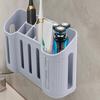 Wall-mounted Toothbrush Holder 8 Slots Bathroom Organizer Electric Toothbrush And Toothpaste Holder with Suction Cup for Bathroom Accessories