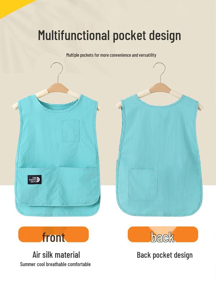 Grembiule Gilet per Bambini: Grembiule da Pittura per Bambini, Antimacchia, Impermeabile, per Calligrafia e Pasti della Scuola Primaria.