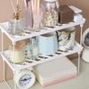 Kitchen Stacking Shelf Plastic and Metal Multifunctional Stackable Kitchen Counter Shelf  