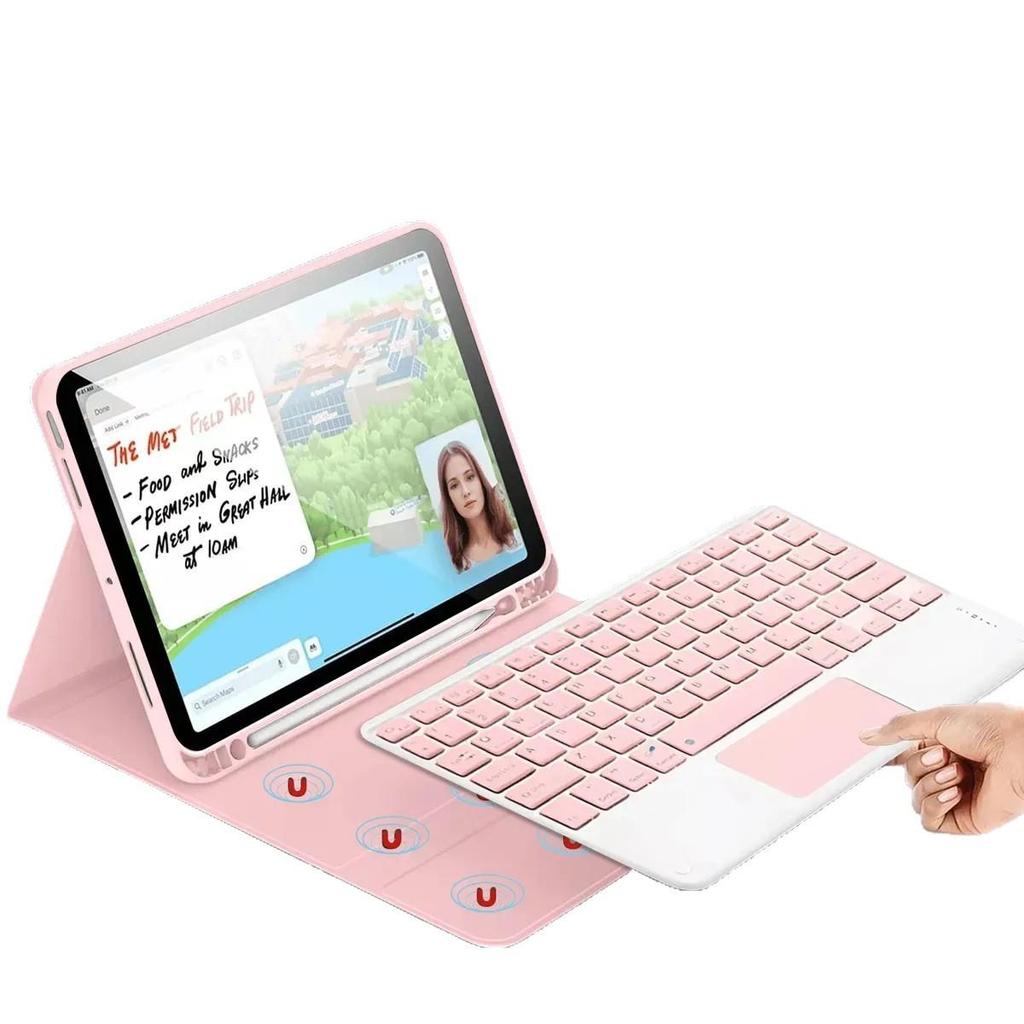 Redmi Pad SE 11-Zoll Touch-Tastatur mit Hintergrundbeleuchtung & Bluetooth & Leder-Schutzhülle mit Stifthalter (Kompatibilität: 2025 Redmi Pad 2)