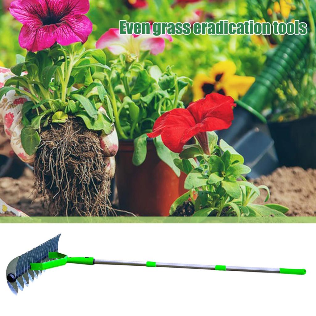 Yard Rake Ergonomic Non-Slip Handle Gardening Tool Heavy Duty Lawns Rake For Patios Yards Porches Courtyards Balconies Terraces