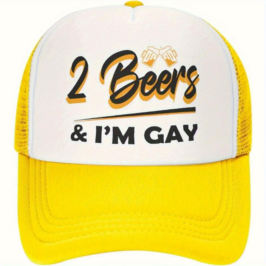Beers Im Gay Trucker Hat Funny Adult Humor Mesh Back Cap Unisex Outdoor Party Gift