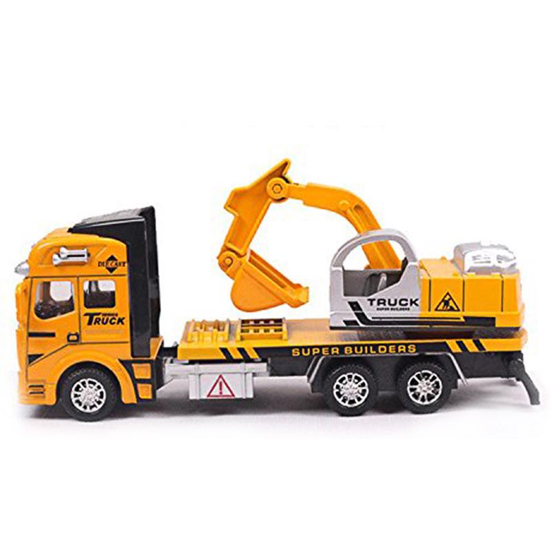 1:48 Pull Back Alloy ABS Metal Car Model Construction Trucks Toy Diecast Vehicle for Kids