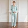 Seidenpyjama-Set mit Schmetterlingsstickerei - Damen Maulbeerseide Zweiteiler für Frühling/Sommer