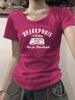 Maglietta a maniche corte slim fit in puro cotone americano High Street da donna, con spalle scoperte, versatile, attillata e corta
