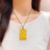 Gold-Anhänger Halskette: Super Flash, Glückverheißendes Sandgold Eis Karten-Design für Damen