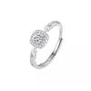 ANENJERY Shiny Square Zircon Open Ring For Women Men Delicate Luxurious Wedding Jewelry Gifts